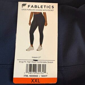Flabletics Women's Oasis Pureluxe Legging With Pocket Size XXL Navy Athletic NEW